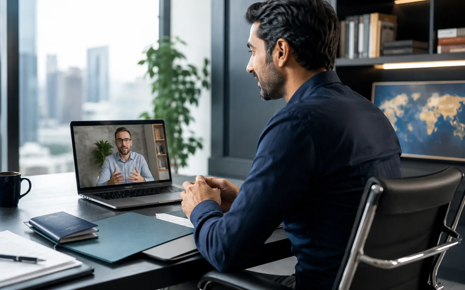 Non-US taxpayer reviewing ITIN documents with an advisor remotely